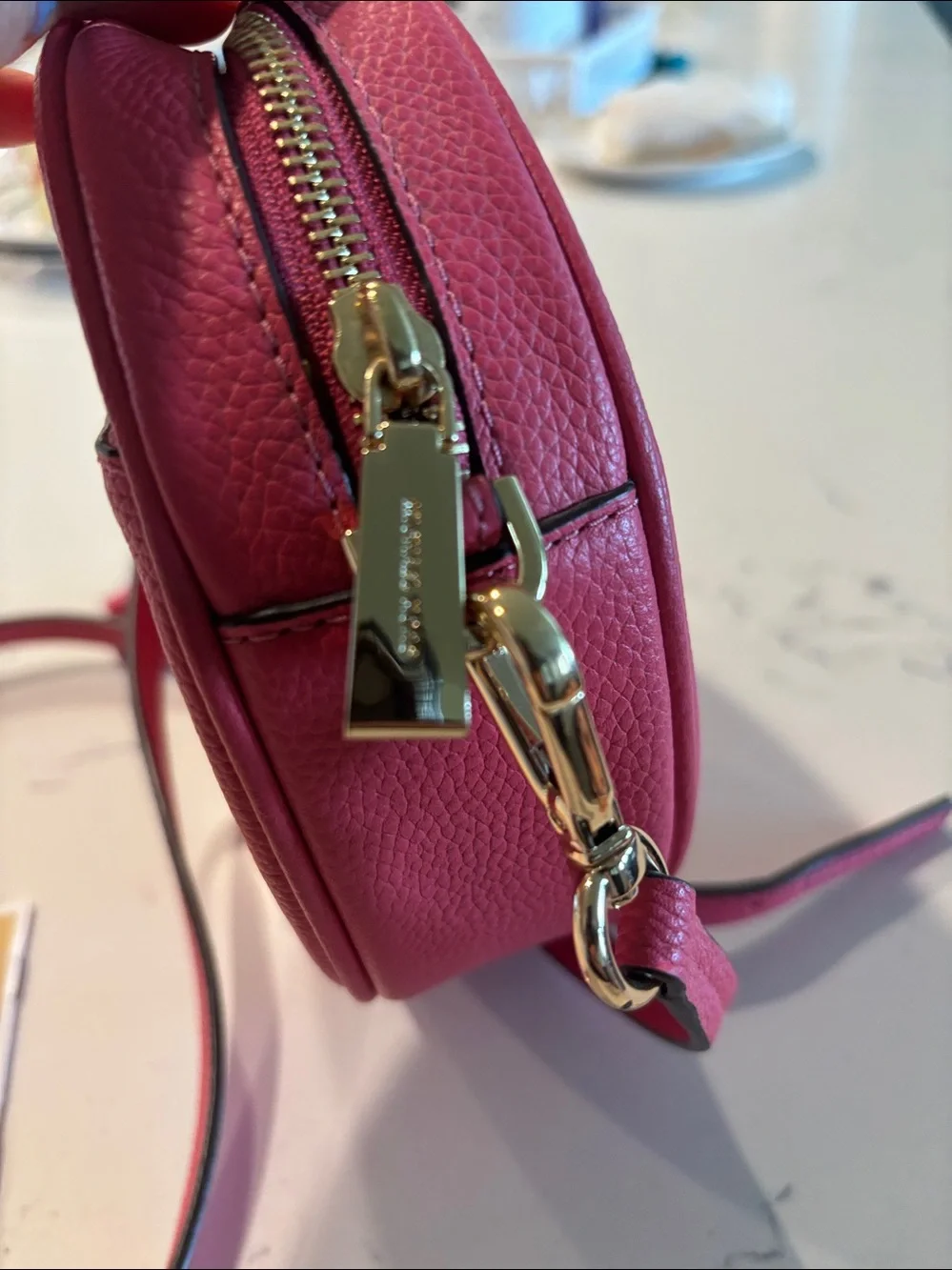 NWOT Michael Kors Coral Pink Round Crossbody Bag with Tassel